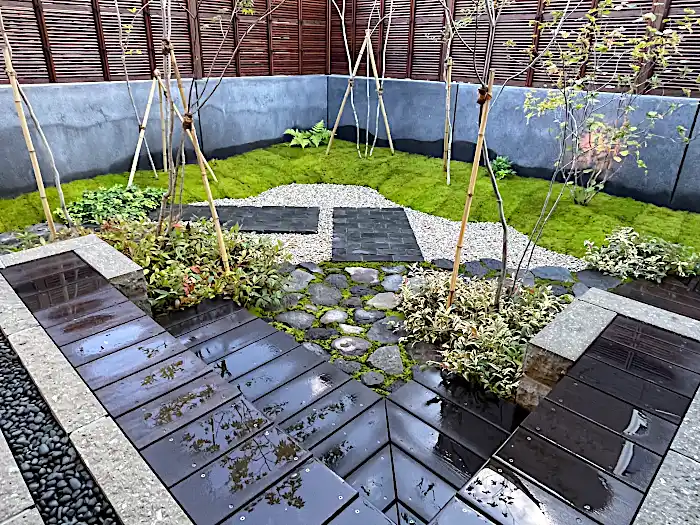 縁台から見る苔庭